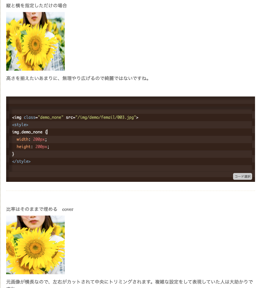 CSS 画像のトリミング