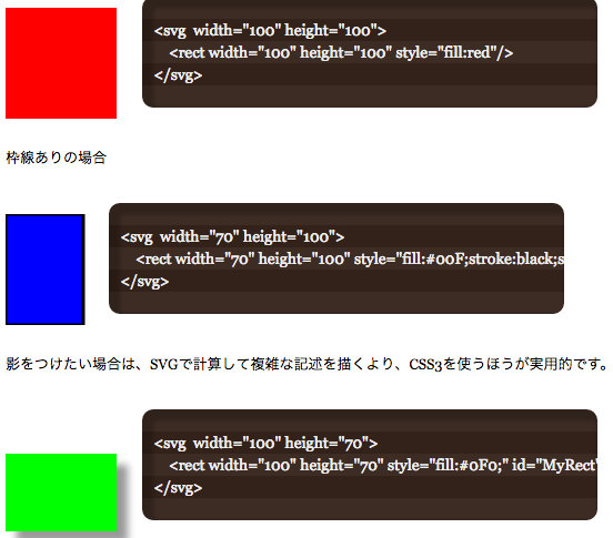 SVG 四角形のサンプル